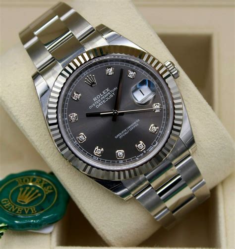 rolex datejust 41mm grey dial|Rolex Datejust 41 smooth bezel.